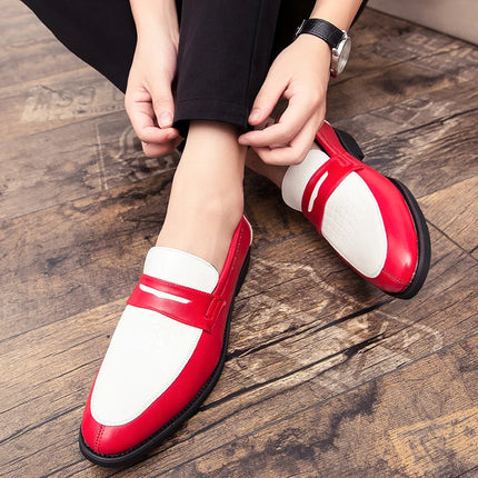 Moda Bianco Rosso Blu Mix Patchwork Scarpe casual per uomo Designer Penny Mocassini Abito da ballo formale per matrimonio Calzature per ritorno a casa