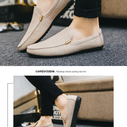 Scarpe casual da uomo in tela slip on mocassini alla moda per uomo abito di lusso scarpe da guida appartamenti formali per feste di matrimonio taglie forti