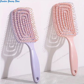 Ladies Ribs Hair Comb Fluffy Comb High Cranium Styling Artifact Long Straight Hair Curl Comb Big Bend Wet and Dry Massage Comb