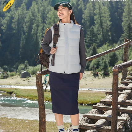 Winter High-density T400 Small-interval Warm Cotton-padded Vest Double Front Flap with Snap Buttons and Zippers
