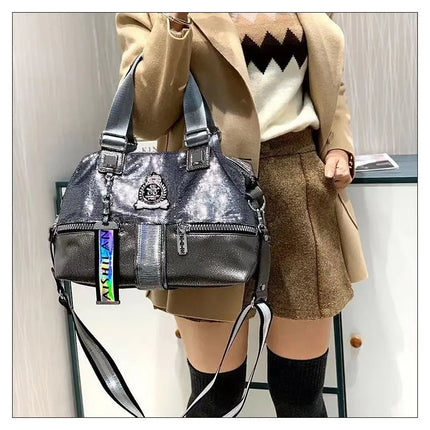 Large Capacity Handbag Female 2024 New Trend High-Grade Fashion Sequins Messenger Bag Luxury Designer Casual Tote Shoulder Bags PlatiNum