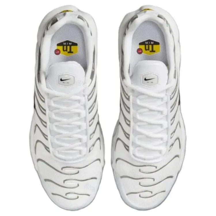 Nike Air Max Plus TN White Silver Women Retro Air Cushion Breathable Comfortable Running Shoes Trainers HJ9743-100