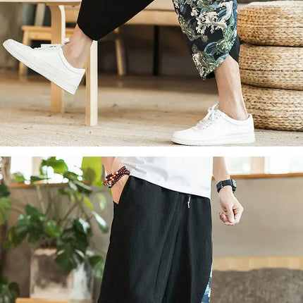 Pantaloncini Estivi da Spiaggia per Uomo, Nuova Stampa Hawaiana, Comodi Pantaloni a Tre Quarti in Cotone Traspirante, Moda Casual Maschile