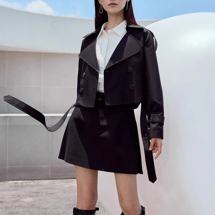 Gonne casual semplici da donna, stile coreano, a vita alta, per l'ufficio, da pendolare, a trapezio, tinta unita, abbinabili a tutto, gonne femminili
