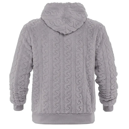 Cross-border Loose Men's Winter Retro Warm Double-Sided Velvet Casual Trend Hooded Pocket High Street Sweater