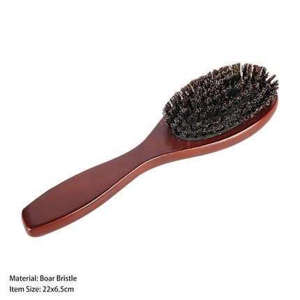Natural Boar Bristle Brush Comb Anti-Static Oval Hairdressing Hair Styly Comb Wood Woman Hairbrush 2027