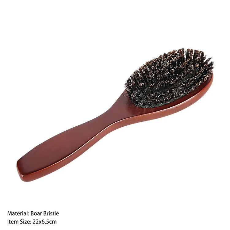 Natural Boar Bristle Brush Comb Anti-Static Oval Hairdressing Hair Styly Comb Wood Woman Hairbrush 2027