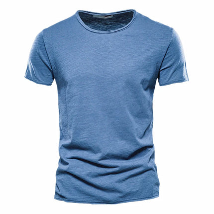 Men's 100% Cotton T-Shirt Soft Casual Fitness Summer Thin T-Shirts Men's Home Wear O-Neck Short Sleeve Solid T-Shirt for Men