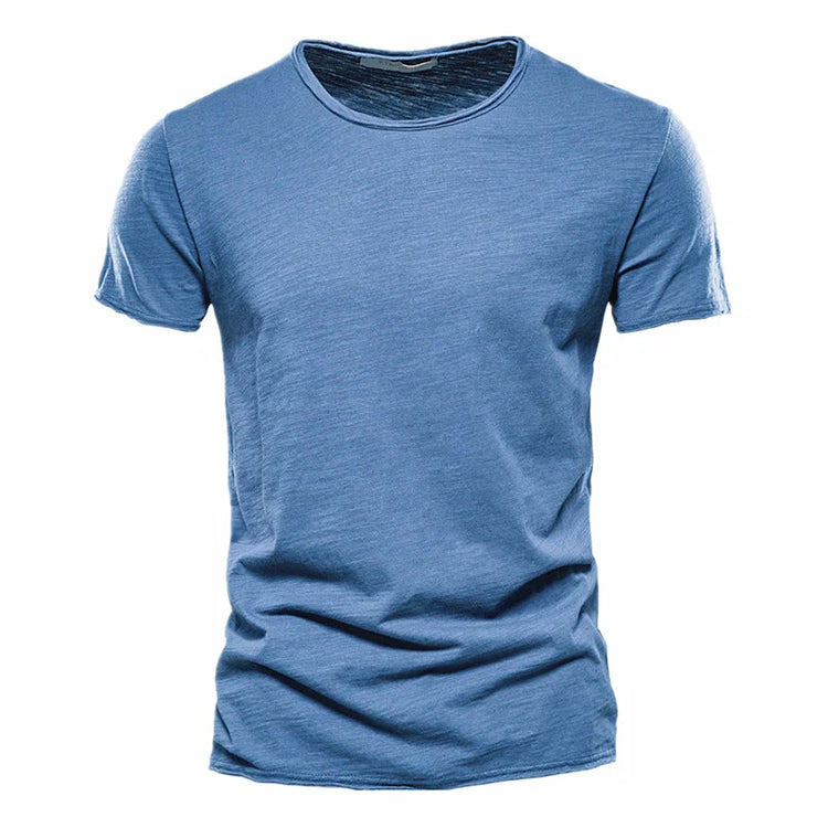 T-shirt da uomo in cotone 100% Casual morbida Fitness Estate T-shirt sottili Abbigliamento per la casa da uomo O-Collo Manica corta Soild T Shirt per uomo