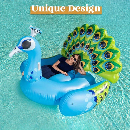 Sloosh Gonfiabile a Forma di Pavone Gigante, Galleggiante Divertente per Piscina e Spiaggia, Giocattolo Galleggiante Estivo per Adulti e Bambini