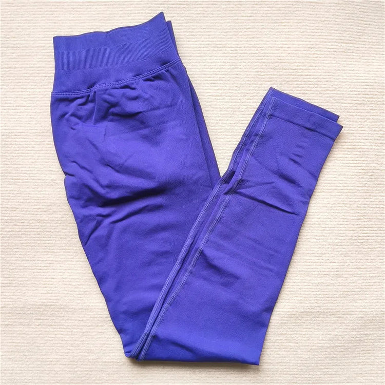 Seamless Sporty Leggings High Elastic Yoga Leggings Fitness Pants Butt Lifting Tights Tummy Control Squat Proof Workout Tights PlatiNum