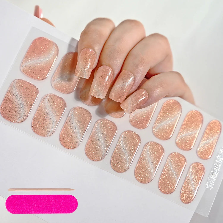 Semi Cured Wraps Fast Gel Nail Sticker Soild Nail Gel Wraps Adhesive Full Cover Gel Nail Decal UV Lamp Cured Manicure Decoration2028