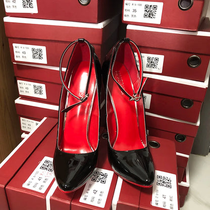 Customize 16cm Extreme Metal High Heels Stilettos Sexy Women Solid Black Red inside Pumps Party Unisex Man Shoes Crossdresser