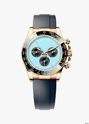 Orologi Meccanici Automatici di Lusso da Uomo 40mm, Cinturino in Acciaio Inossidabile Spazzolato, Elegante Quadrante Panda Nero Blu, Luminoso a Lunga Durata