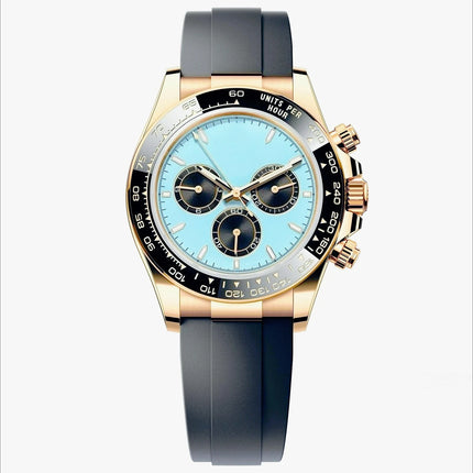 Orologi Meccanici Automatici di Lusso da Uomo 40mm, Cinturino in Acciaio Inossidabile Spazzolato, Elegante Quadrante Panda Nero Blu, Luminoso a Lunga Durata