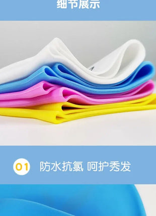 Cuffia da nuoto per bambini Cuffia da nuoto impermeabile in silicone morbido Cuffia da nuoto universale per ragazzi e ragazze simpatico cartone animato Protezione per le orecchie di grandi dimensioni