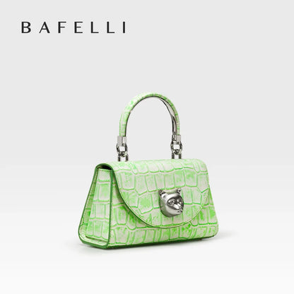 BAFELLI 2025 NUOVA BORSA DA DONNA DESIGNER ORIGINALE MARCA DI LUSSO CAT CASUAL STYLE TREND BORSA BORSA IN PELLE CROCODILE