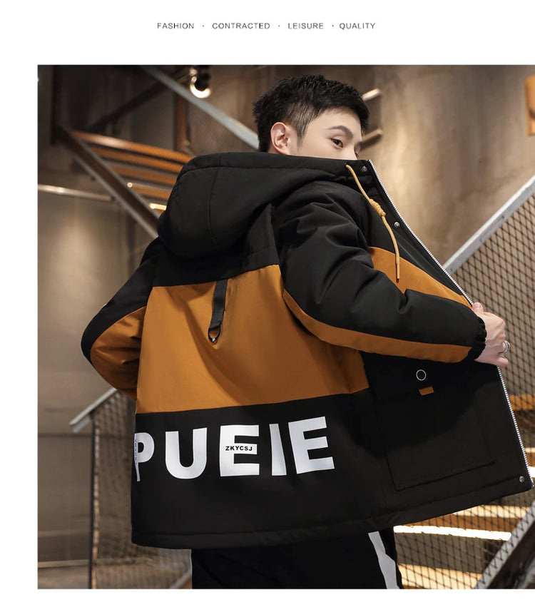 Fashion Casual Spring Autumn Hooded Jackets Youth Streetwear Loose Cargo Coat Outdoor Sports Zipper Windbreaker Top
