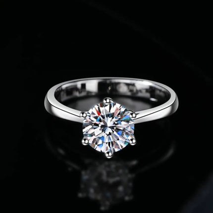 Collana classica di lusso super lucida con ciondolo in moissanite a sei artigli Set di orecchini ad anello da 1 carato per set di gioielli da sposa da donna PlatiNum