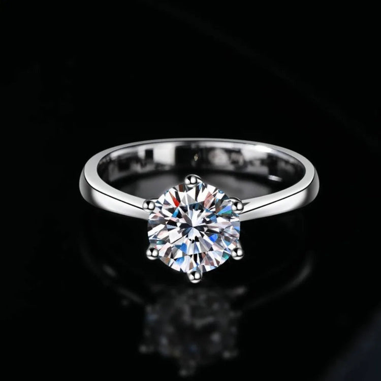Collana classica di lusso super lucida con ciondolo in moissanite a sei artigli Set di orecchini ad anello da 1 carato per set di gioielli da sposa da donna PlatiNum