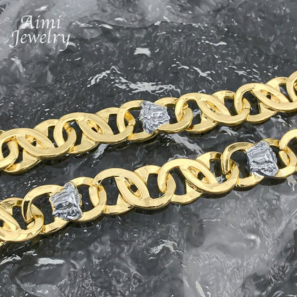 Set di Gioielli Originali per Uomo, Collana e Bracciale Hip Hop Placcati in Oro, Gioielleria alla Moda per Feste, Uso Quotidiano e Regali platinumshop