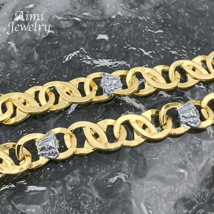 Set di Gioielli Originali per Uomo, Collana e Bracciale Hip Hop Placcati in Oro, Gioielleria alla Moda per Feste, Uso Quotidiano e Regali platinumshop
