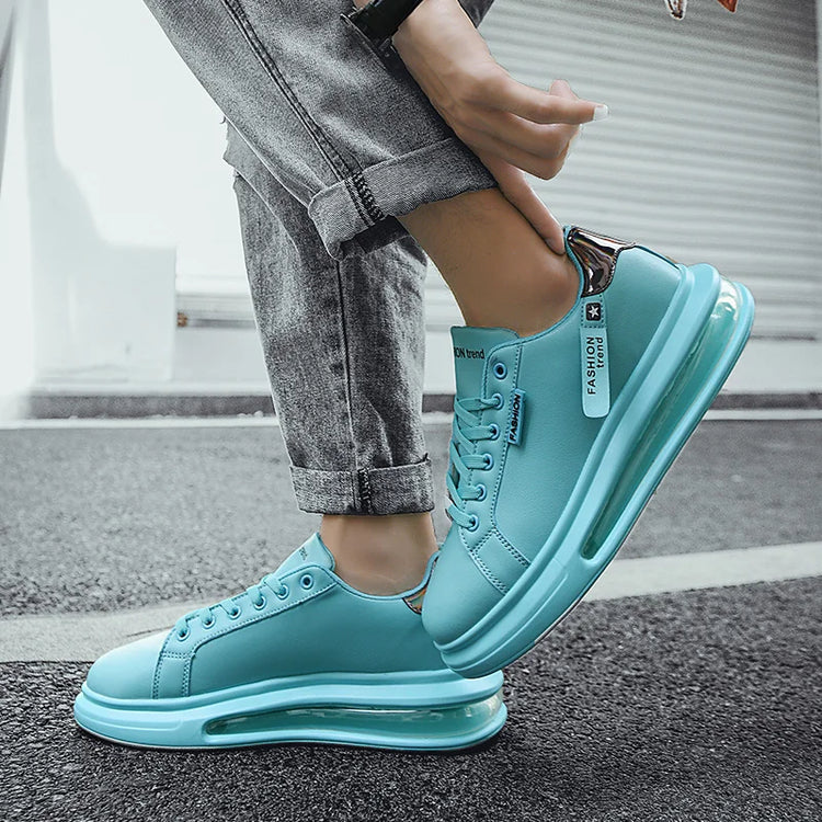 Men's Platform Sneakers Solid Design Sports Running Tennis Sneakers Lace Up Walking Trainers Shoes Casual Outdoor Shoes 39-44