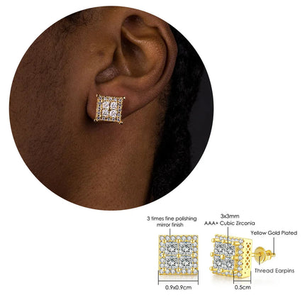 Rock Hip Hop ghiacciato orecchino a perno per uomo uomo Set completo zircone oro Piercing accessori per l'orecchio Punk Hippie Trend gioielli Dropship platinumshop
