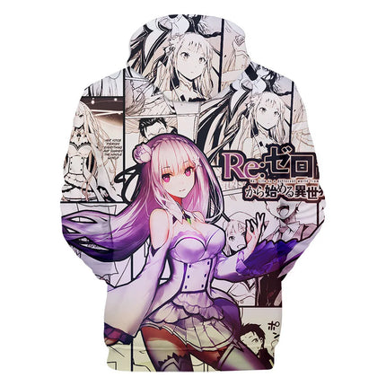 Harajuku Hip Hop Comfortable Re ZERO Rem Ram 3D print Hoodies Sweatshirts Men/Women Sweatshirt Adult/Child Casual Pullovers