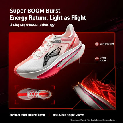 Li-Ning Men's FEIDIAN 6 CHALLENGER Racing Running Shoes SUPER BOOM Lightweight Reflective LiNing Competition Sneakers ARMW003