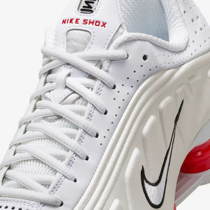 Nike Shox R4 Women's Running Shoes Low-Top Casual Comfort Breathable Wear-Resistant Support White Sail Crimson AR3565-103 PlatiNum