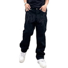 Men Y2K Embroidered High-waisted Straight Baggy Printed Jeans Hip Hop Teenager Boy Streetwear Skateboard Casual denim Trousers PlatiNum