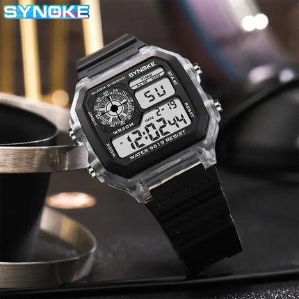 SYNOKE Digital Watches uomo sport luminoso multifunzione impermeabile orologio da polso da donna all'aperto e in esecuzione studente sette luci platinumshop
