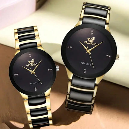 ORLANDO Orologi di lusso da uomo Nuovo arrivato Orologio da polso in acciaio al quarzo oro nero freddo Squisito orologio Masculino Relogio Orologio di moda platinumshop
