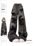 Jeans strappati da donna Baggy Estetica vintage Streetwear Pantaloni da cowboy Harajuku Pantaloni in denim oversize Y2k 2000s Trashy Clothes