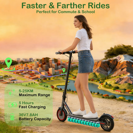 Monopattino Elettrico 365GO PRO AOVOPRO Nuovo Modello 2026 Potenziato 350W Super Potente Pieghevole con Doppio Freno, Velocità 31KM/H, Autonomia 5-28KM