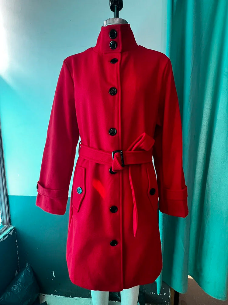 Slim Fit Wool Blend Women's Coat