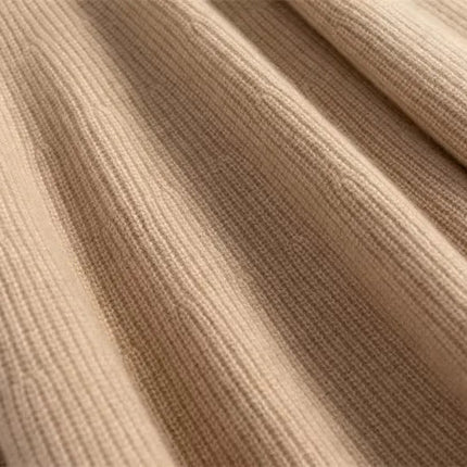 100% Pure Cashmere Over-The-Knee Mid-Length Knitted Skirt for Women, Autumn and Winter, 100% Pure Cashmere High-Waisted Slimming Base Umbrella Skirt, Thick for Commuting PlatiNum