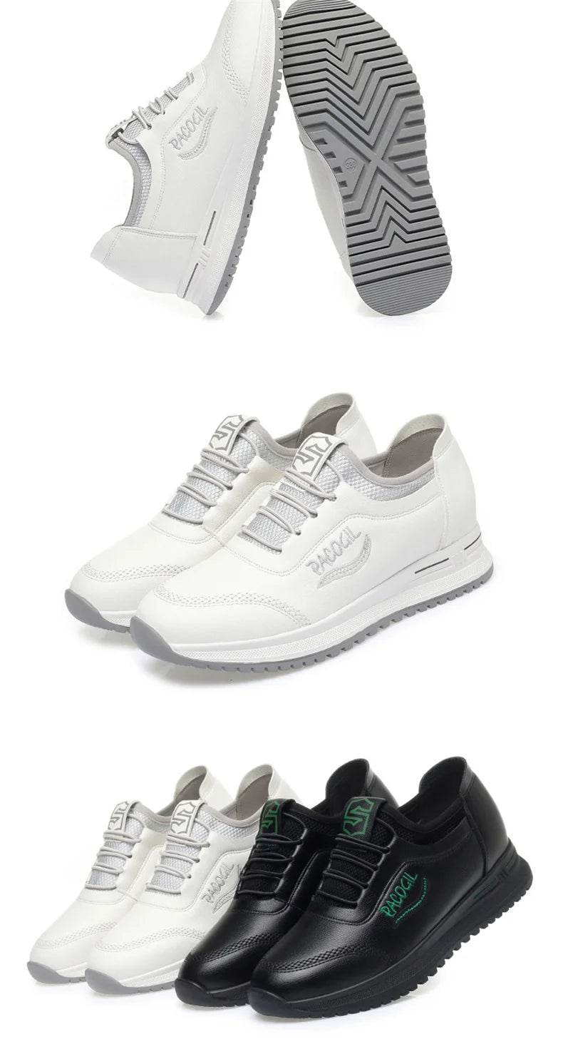 New Spring Fashion Versatile Non Slip Women's Comfort Breathable Sneakers Mother Soft Leather Soft Sole Causal Shoes