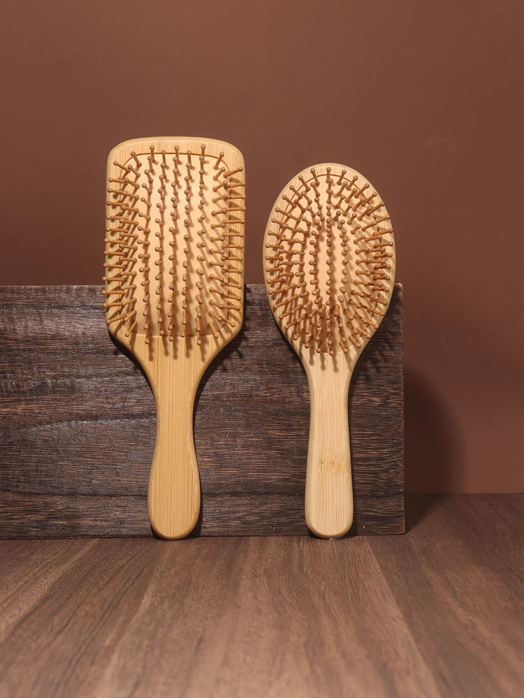 Bamboo Hairbrush Natural Wooden Anti-Static Brush Hair and Scalp Grooming Anti-Static Air Cushion Styling Tool Universal