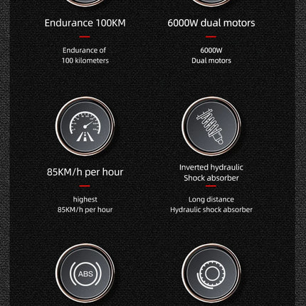 6000W Potente Scooter Elettrico 60V 38Ah Velocità Massima 85 km/h 100 km Gamma 11 '' Pneumatici Doppio Ammortizzante Pieghevole EScooter per Adulti