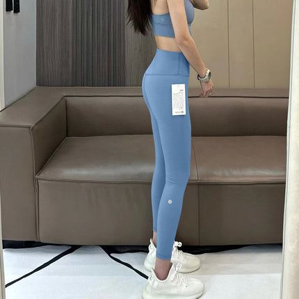 AL Women's High-Waist Airlift Yoga Leggings - Solid Color Tight Workout Pants for Pilates, Exercise & Street Style PlatiNum