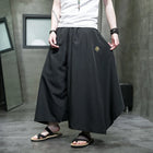 Nuovi pantaloni da uomo a gamba larga ricamati pantaloni Harajuku oversize larghi casual samurai pantaloni lanterna tradizionali retrò giapponesi da uomo