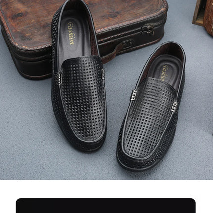 2025 Estate Scava Fuori Penny Mocassini Da Uomo Scarpe Da Barca Traspirante Uomo Mocassini In Pelle Slip On Appartamenti Mens Casual Scarpe Da Guida