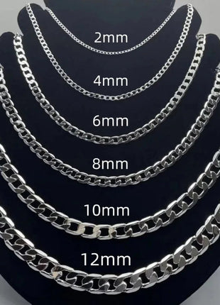 Wholesale 925 Sterling Silver Necklace 2-12mm Width 40-75cm Long Chain Lobster Clasp Men and Women Engagement Jewelry PlatiNum