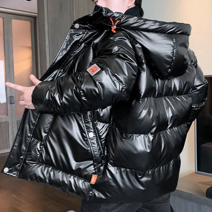 Autumn Winter Men's Cotton-padded Clothes Casual Winter Jacket Men's Thickened Thermal Glossy Jackets Large-size Men's Parkas