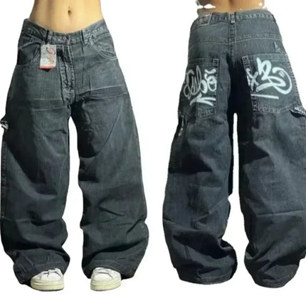 Streetwear New Fashion Stampa oversize Jeans larghi Y2K Harajuku Hip-hop Vintage Popolare Goth Pantaloni a gamba larga a vita alta Pantaloni