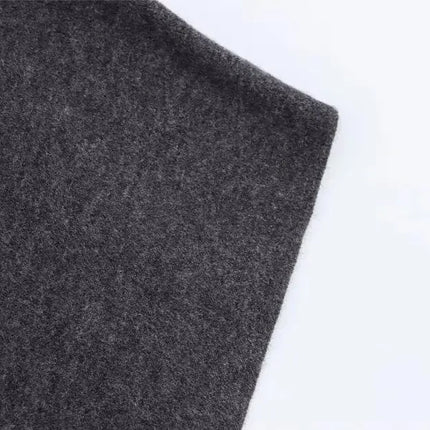 HH Women's New Fashion Versatile Solid Stand Collar Knitted Cape Coat Female Casual High Street Asymmetric 3-Colors Jacket Mujer