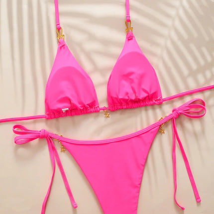 Micro Bikini Triangolare Sexy 2026, Costume da Bagno da Donna, Abbigliamento da Spiaggia, Set Bikini a Due Pezzi con Perizoma Estivo platinumshop