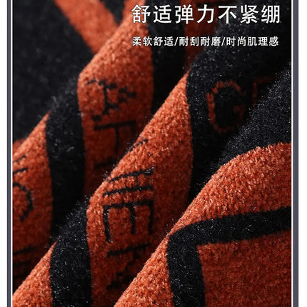 2024 Winter men's flower pattern Sweaters thick O-neck sweater men youth autumn Men's Turtle neck wool Casual Knitwear Pullover